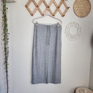 House Of Harlow 1960 Knit Stretch Maxi Skirt Back Slit In Grey NWOT Size XXL